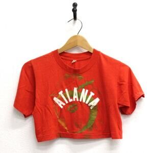 Vintage Atlanta Georgia Peach Crop Top T Shirt Small